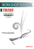 Takeuchi TB285 Hydraulic Excavator Service Repair Workshop Manual (Book No. CM1E004)
