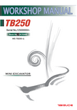 Takeuchi TB250 Mini Excavator Service Repair Workshop Manual (Serial No. 125000004 and up)