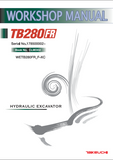 Takeuchi TB280FR Hydraulic Excavator Service Repair Workshop Manual (Serial No. 178500002 and up)