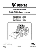 BOBCAT S550 SKID STEER LOADER Service Repair Manual SN：A3NL11001 and Above