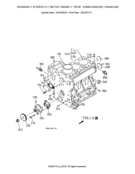 Kubota B1750HST-D Tractor Parts Catalogue Manual (Publishing ID: BKIDA0038)