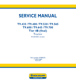 New Holland T9.565 Tier 4B (final) Tractor Service Repair Manual