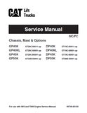 Caterpillar Cat DP45K Forklift Lift Trucks Service Repair Manual SN:ET19C-80001 and up