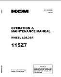 Kawasaki 115Z7 Wheel Loader Operation and Maintenance manual