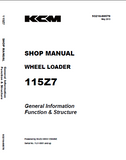 Kawasaki 115Z7 Wheel Loader Service Repair Manual