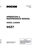 Kawasaki 95Z7 Wheel Loader Operation and Maintenance manual