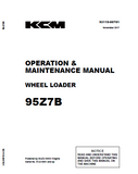 Kawasaki 95Z7B Wheel Loader Operation and Maintenance manual (Serial No. 97J2-5001 and up)
