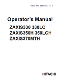 Hitachi ZAXIS 350H Hydraulic Excavator operator’s manual