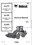 Bobcat AL350 Wheel Loader Service Repair Manual S/N ADBJ11001 & above