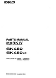 Kobelco SK460LC Crawler Excavator Parts Catalogue Manual SN: YS000739 and up