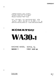 Komatsu WA30-1 Wheel Loader Service Repair Manual