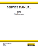 New Holland E37C Cab Tier IV final engine Mini Excavator Service Repair Manual