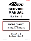 MERCURY MERCRUISER MARINE ENGINES GM V8 454 CID (7.4L) & 502 CID (8.2L) 1996 Service Repair Manual