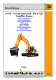 JCB JS370 (Tier 2 JCB DieselMax Engine) Tracked Excavator Service Repair Manual