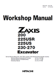 HITACHI ZAXIS 270 EXCAVATOR Service Repair Manual
