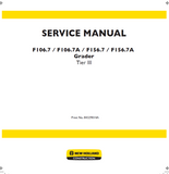 NEW HOLLAND F106.7A TIER 3 GRADER Service Repair Manual