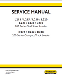 New Holland L218 Skid Steer Loader Service Repair Manual