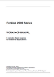 PERKINS 2000 SERIES 2006 DIESEL ENGINE(model 2006TTAG)Service Repair Manual