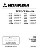 Mitsubishi FD20 Forklift Trucks Service Repair Manual SN: F18B-07060-UP