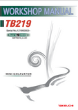 Takeuchi TB219 Mini Excavator Service Repair Workshop Manual (Serial No. 121900003 and up)