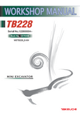 Takeuchi TB228 Mini Excavator Service Repair Workshop Manual (Serial No. 122800004 and up)