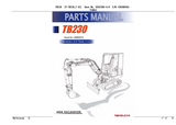 Takeuchi TB230 Mini Excavator Parts Catalogue Manual (Serial No. 130000003 and up)