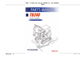 Takeuchi TB240 Mini Excavator Parts Catalogue Manual (Serial No. 124000003 and up)