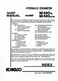 Kobelco SK430 III, SK430LC III Crawler Excavator Service Repair Manual (YS00701 ～)