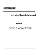 Caterpillar Cat 325C EXCAVATOR (Prefix BLX) Service Repair Manual (BLX00001 and up)