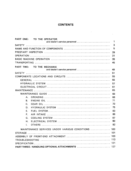 Ex100 Hitachi EX100 Excavator operator’s manual Serial No. 21753 and up ...