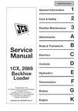 JCB 208S BACKHOE LOADER Service Repair Manual SN（806000 Onwards）