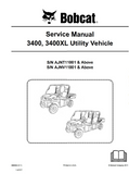 Bobcat 3400, 3400XL Utility Vehicle Service Repair Manual S/N AJNT11001 AND Above