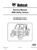 Bobcat 3600 Utility Vehicle Service Repair Manual S/N AVW220001 AND Above