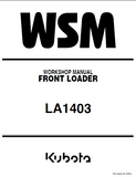 Kubota LA1403 Front Loader Service Repair Manual