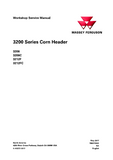 Massey Ferguson 3206 Corn Header Service Repair Manual