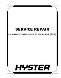 Hyster E114 (E1.50XM Europe) Forklift Service Repair Manual