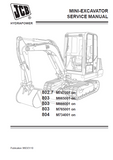 JCB 803 Mini Crawler Excavator Service Repair Manual SN: M765001 on