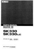 Kobelco SK330LC Crawler Excavator Parts Catalogue Manual SN: YC06-02501 and up