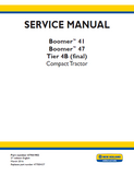 New Holland Boomer™ 41 TIER 4B (FINAL), ROPS Compact Tractor Service Repair Manual