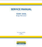 New Holland 8030L Grape Harvester Service Repair Manual