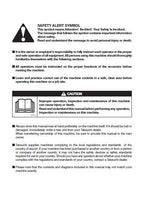 Takeuchi TB175 Hydraulic Excavator Operator manual Serial No. 17530314 and up