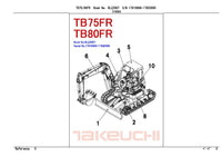 Takeuchi TB80FR Compact Excavator Parts Catalogue Manual (Serial No.17810006-17820585)
