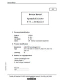 LIEBHERR A924-1180 Standard Hydraulic Excavator Service Repair Manual SN：59539 and up