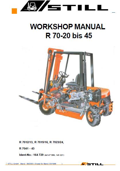 Still R70-20 bis 45 Fork Truck Service Repair Manual
