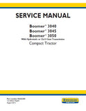 New Holland Boomer™ 3045 With Hydrostatic or 12x12 Gear Transmission Compact Tractor Service Repair Manual