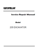 Caterpillar Cat 235 EXCAVATOR (Prefix 32K) Service Repair Manual (32K00001-00788)