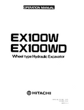 Hitachi EX100WD Wheel Excavator Operation Manual SN:0103 and up