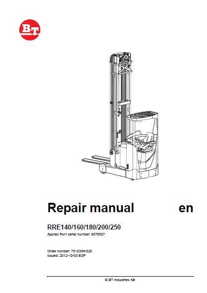 Toyota BT Reflex RRE180 Reach Forklift Reach Trucks Service Repair Manual