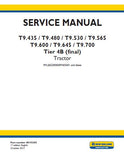New Holland T9.565 Powershift, TIER 4B Tractor Service Repair Manual [JEEZ00000FF405001 - ]
