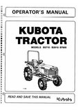 Kubota B2910 Tractor Operator manual